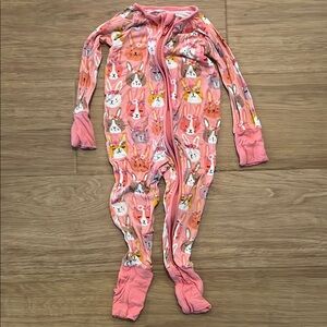 Little Sleepies Pink and White Bunny Footies